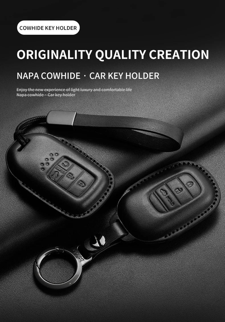 Leder Auto Fernbedienung Schlüssel Fall Abdeckung Für Honda Civic 11th 2022 Für Honda Civic Accord HR-V CR-V CRV 2022 2023 schutz Halter Fob – Detail 2