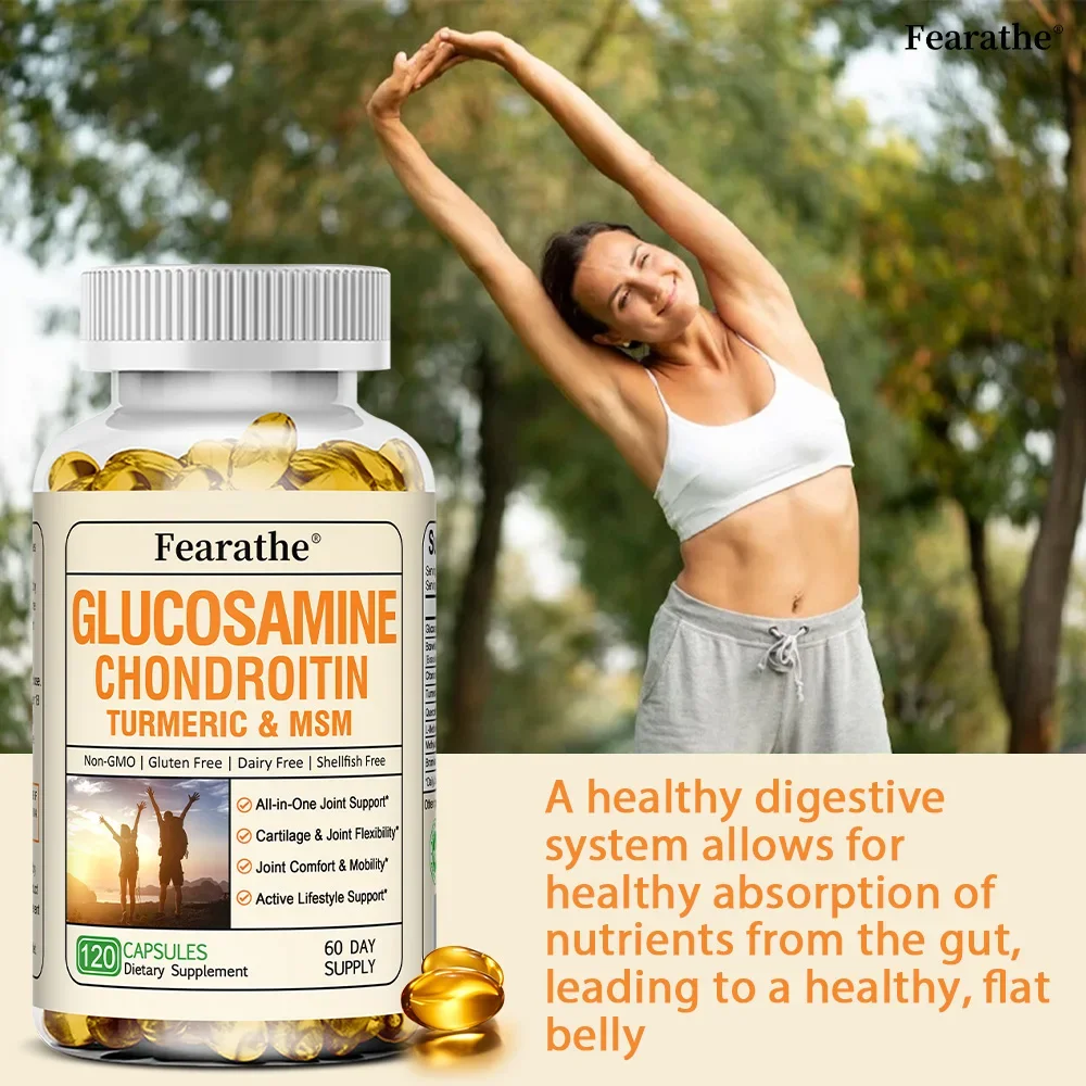 Glucosamine Chondroitin - for Cartilage and Joint Health,Strengthen Bones,Maintaining Joint Function & Mobility - 120 Capsules