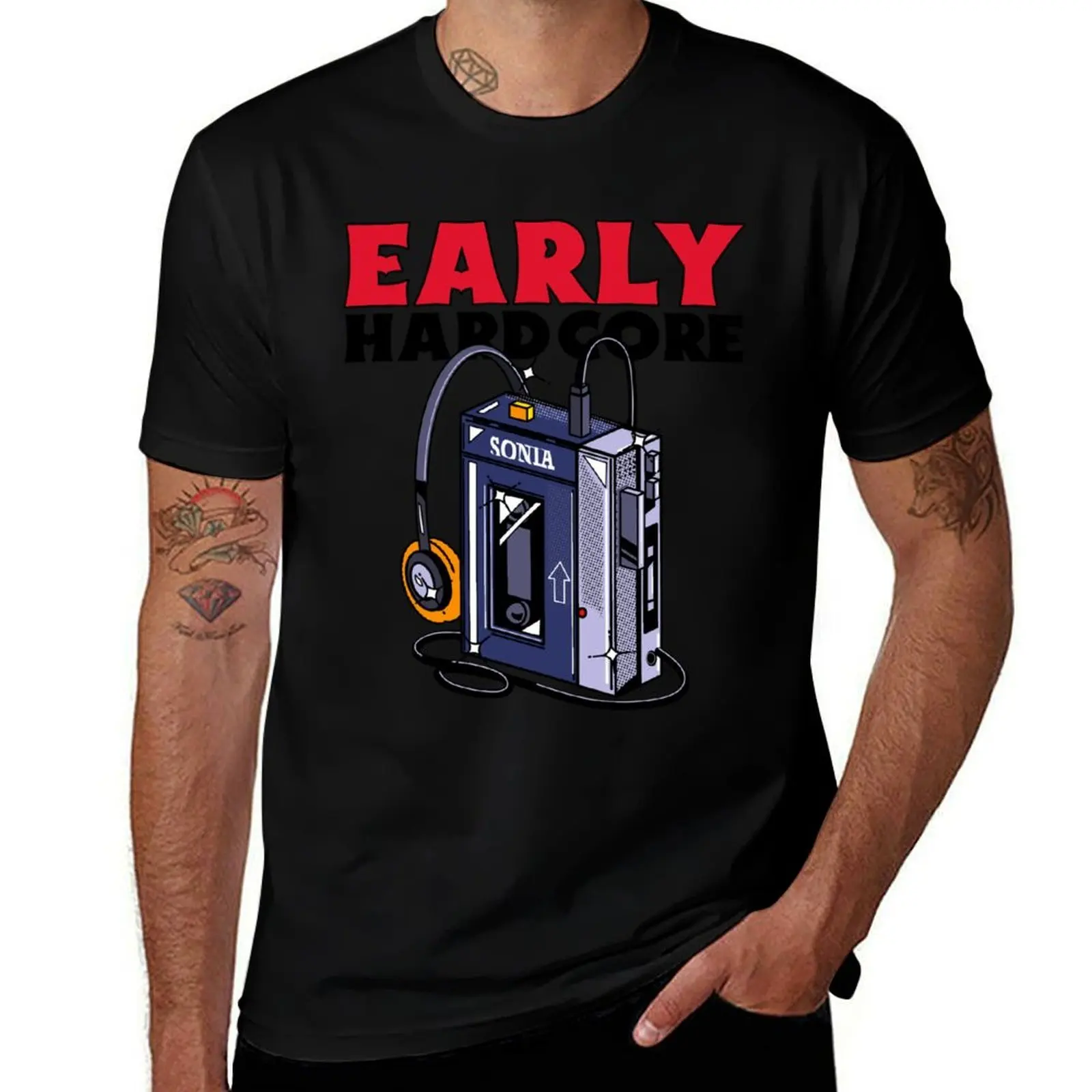 EARLY - Gabber Hardcore Design T-Shirt Heavy Duty Casual Work Tee T-Shirt