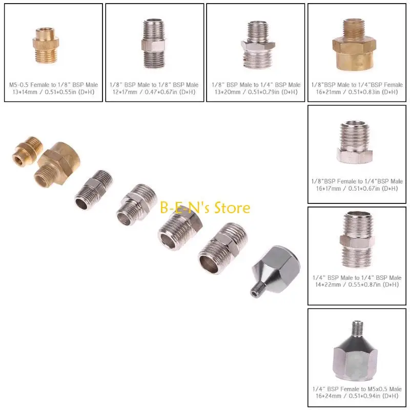 

Y1AD 7Pcs/Set Adaptor Fitting Connector For Compressor & Hose