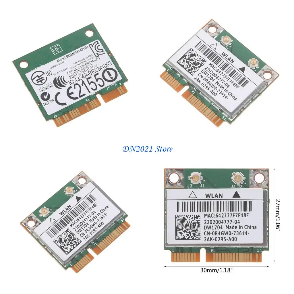 

F3KE BTcompatible4.0 BCM943142HM DW1704 Mini PCIe WIFI Wlan Card for 5323 7720