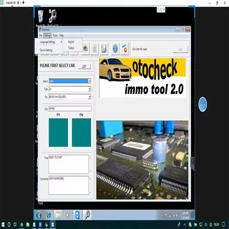 Hot Immo Tool OtoCheck v2.0 English Turkish OTO Checker Cleaner Advanced Immo Repair System for Immobilizer Otochecker Software