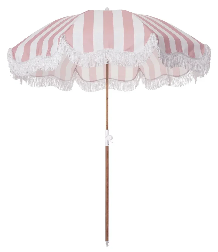 Business Customization  Wood Vintage Boho Fringe Beach Parasol Umbrellas//