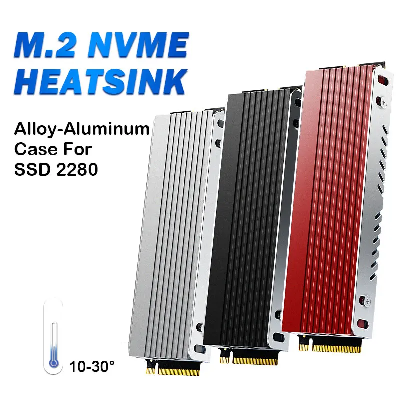 M.2 Heatsink M2 NVMe 2280 SSD Alumium Cooler Solid State Disk Radiator with Thermal Silicone Pad for Laptop Desktop PC Computer