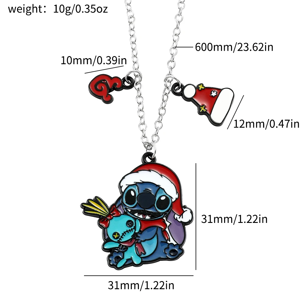 Disney Lilo & Stitch Necklace Classic Cute Stitch Cartoon Neck Chain For Friends Christmas Jewelry Gifts