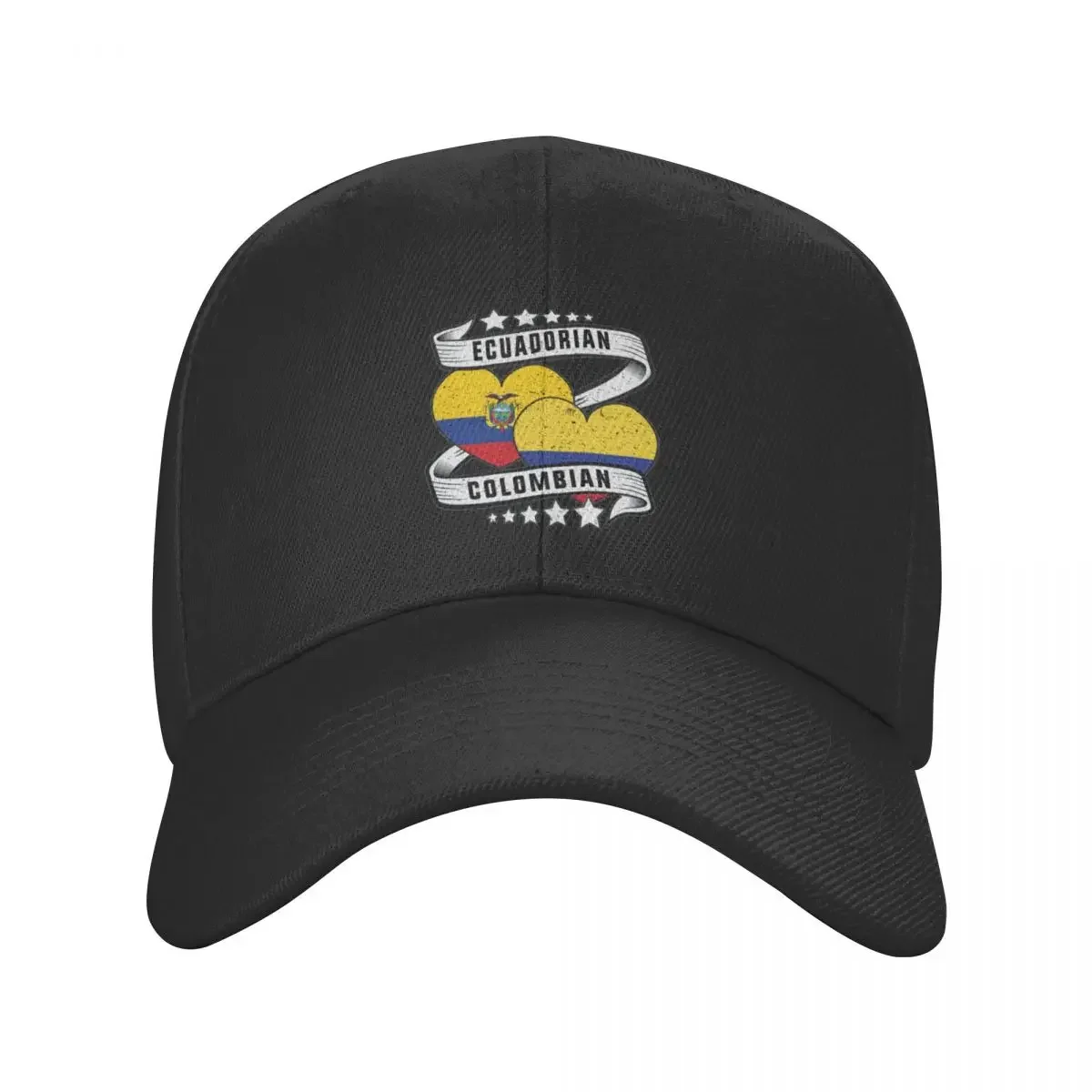 Colombian Ecuadorian flag shirt Half Ecuadorian and Half ColombianCap Baseball Cap Trucker Hat New In Hat Male Women's