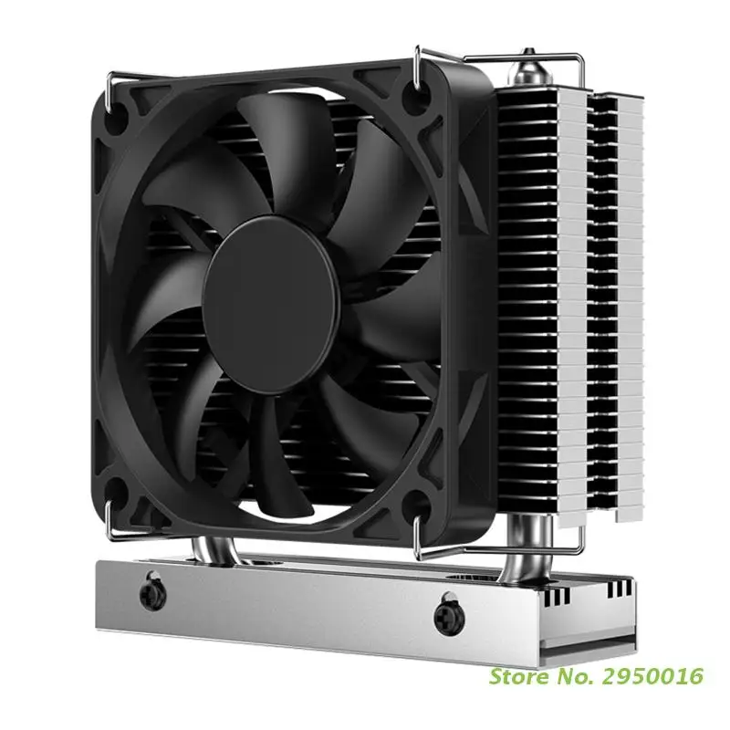 

CPU Radiator for 2280 M.2 SSD Air Cooler Radiators CNC Heat Pipe w Silicone Thermal Pads Powerful Heatsink Cooling Fan