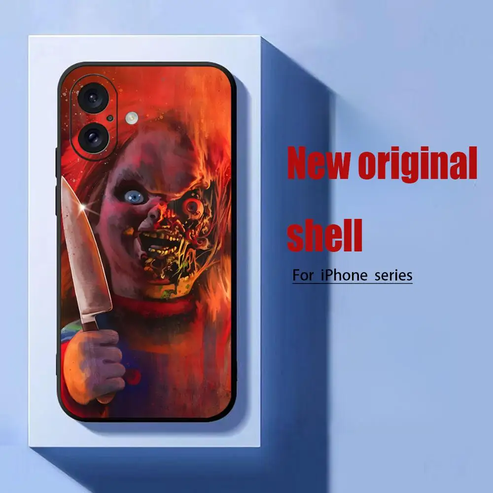 Movie Phone Case For iPhone 18 17 16 15 14 13 12 X XR XS Plus Mini Pro Max Soft black C-Chucky Child play Shockproof Cover - view 2