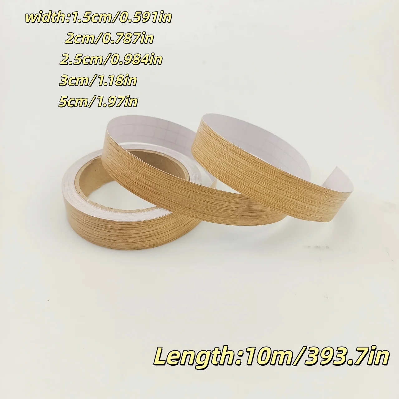 1pc 10m Wood Grain Tape, Wood Color Border Decoration Strip, Cabinet Furniture, Wooden Board Edge Banding Strip, Floor Gap Stick
