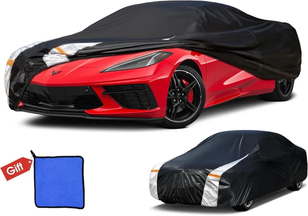 

Waterproof All Weather Car Cover with Towel Gift, 10 Layers Custom Fit for 1980-2026 Models, Rain Sun UV Protection