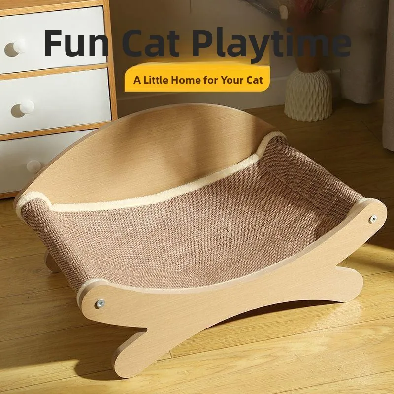 

Mediterranean Seagrass Scratching Board Rocking Chair Style Pet Supplies Toy Wear Resistant Scratch Proof Easy to Clean