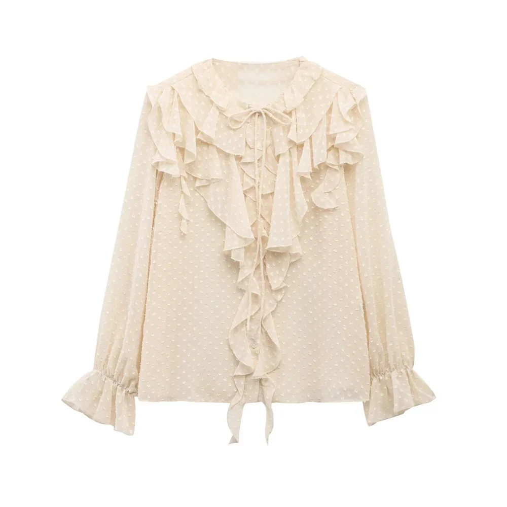 

LIBIELIY Women's Layered Decorative Chiffon Long Sleeved Shirt Decoration For Spring And Summer New Casual Women's Clothing