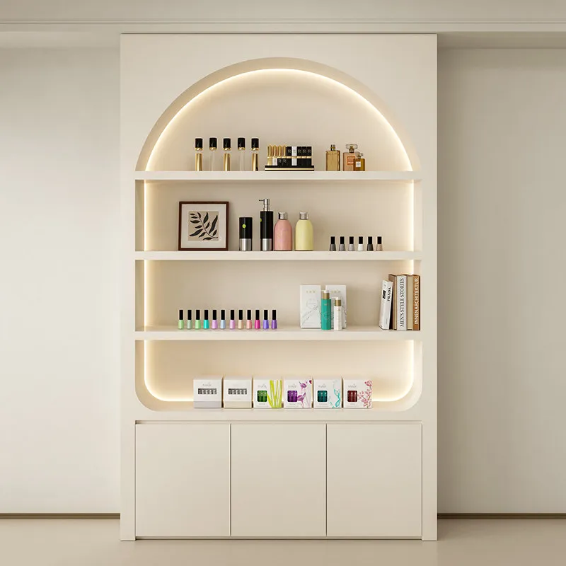 & Luxury Display Cabinet Skincare Cosmetic Storage Rack Beauty Salon Nail Art Organizer Coffee Shop Showcase Cabinet Ome