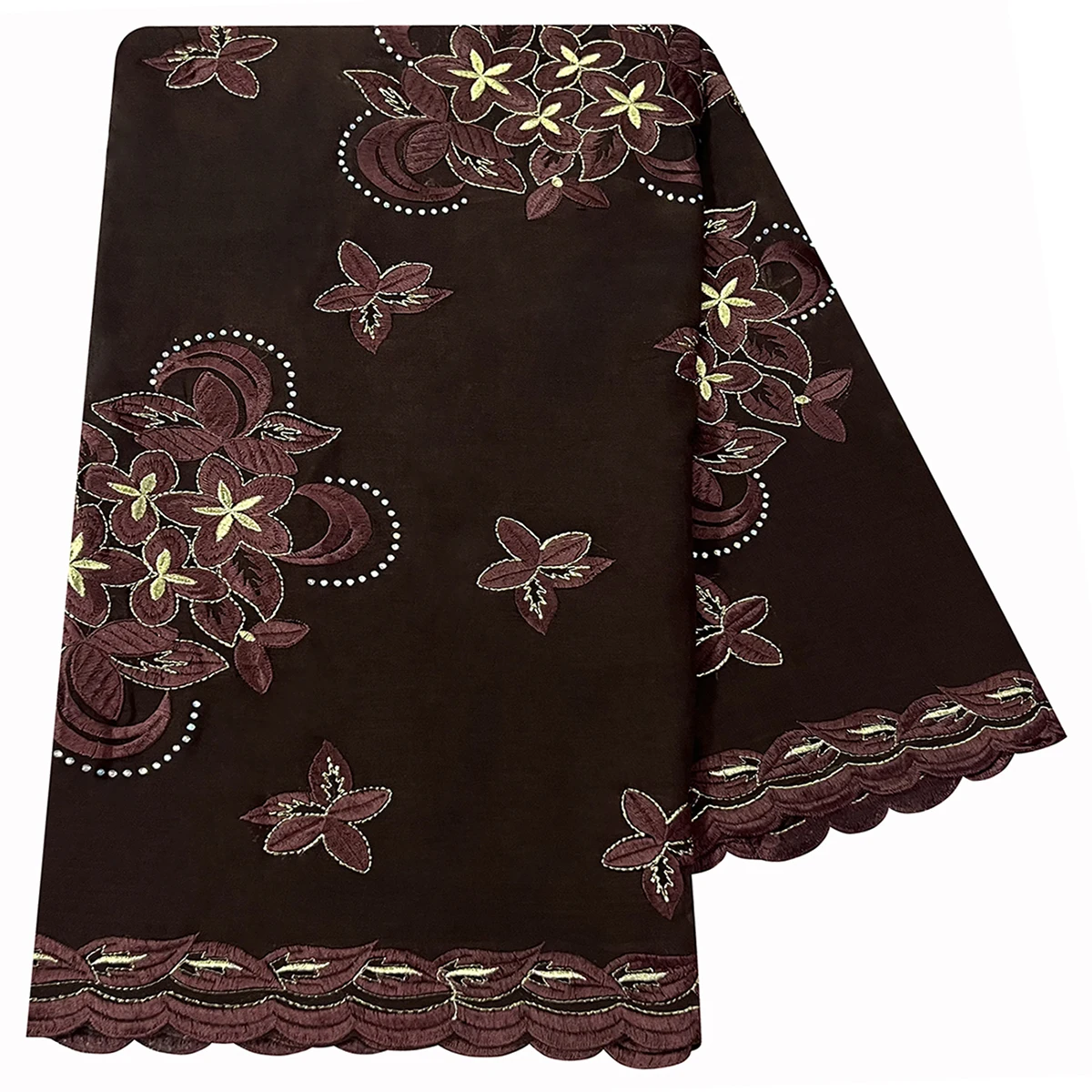 High Quality 100% Cotton Fabric Rayon Cotton Thread Eembroidered Scarf African Women Hijab Muslim Scarf Dubai Excellent Style