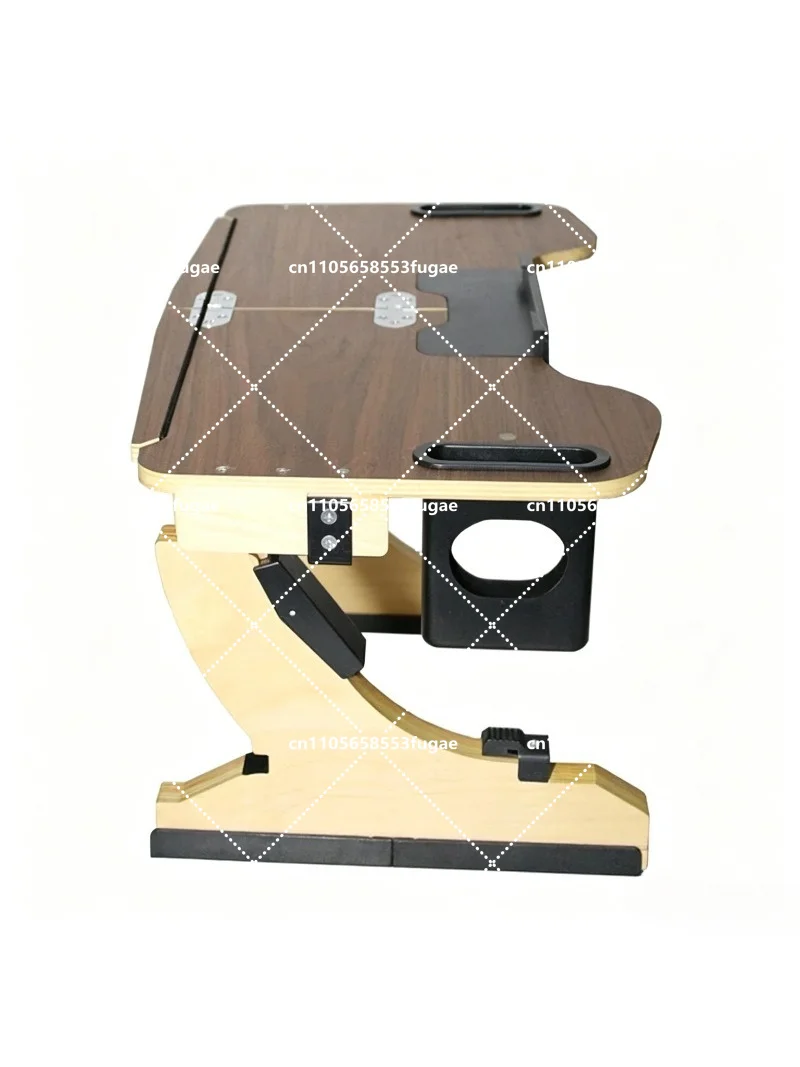 Wooden Desktop Computer Stand, Portable Foldable Multi-Functional Reclining Desk, 360° Adjustable Laptop Stand