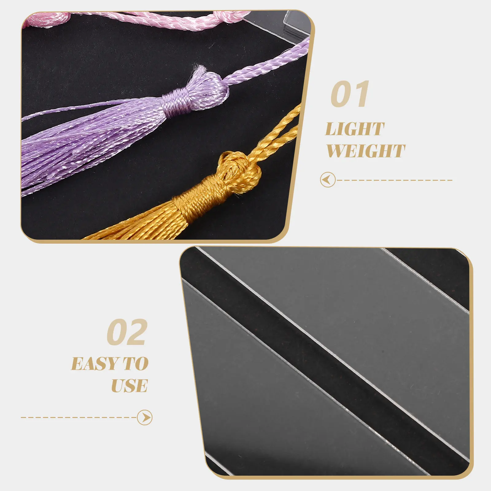 

1Set Delicate Acrylic Bookmarks with Tassels Blank Page Markers DIY Clear Bookmark for Students Writers Book Lovers Decoration