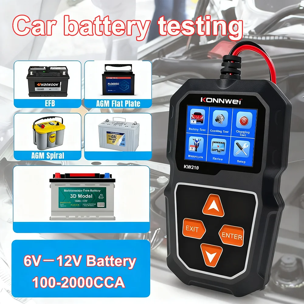 

Car Battery Tester 12V Motorcycle Auto Battery Analyzer 100 to 2000 CCA Car Moto Cranking Charging Test Battery Tools New KW218