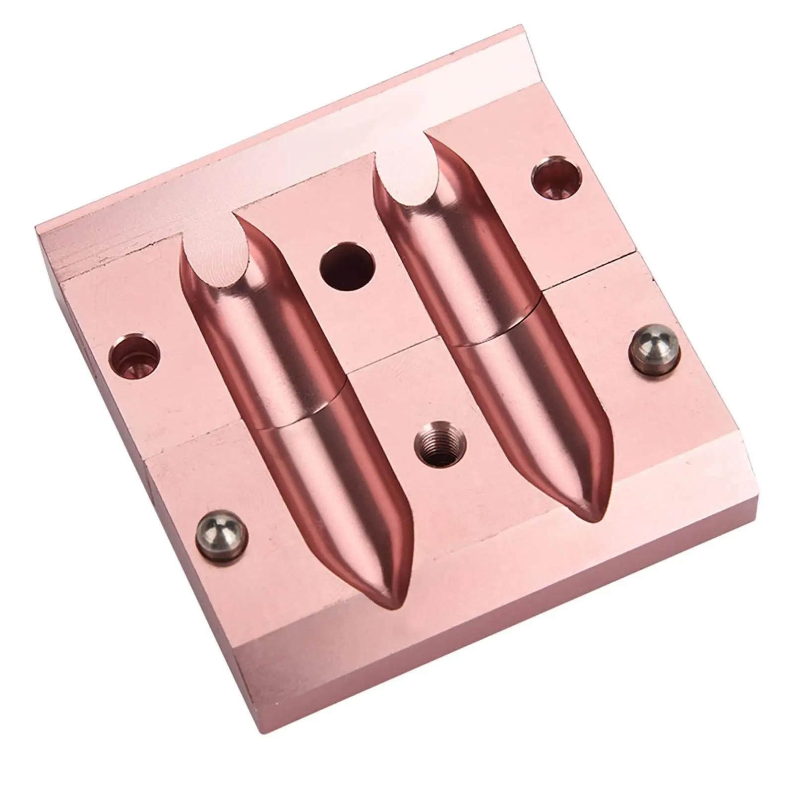 12.1mm Rose Gold Aluminum DIY Lipstick Mold & Lip Balm Maker Tool Kit - Dual Use Crafts Holder