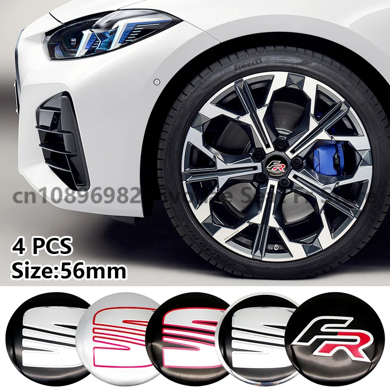 4pcs 56mm Car Styling Wheel Center Cap Hub Sticker Accessories For SEAT Ibiza 6j Leon Mk1 Mk2 Cupra FR Racing Arona Ateca Altea