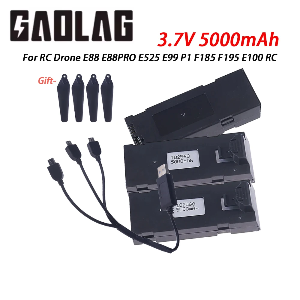3.7V 5000mAh Li-ion Battery For E88 E88PRO E525 E99 RC Drone