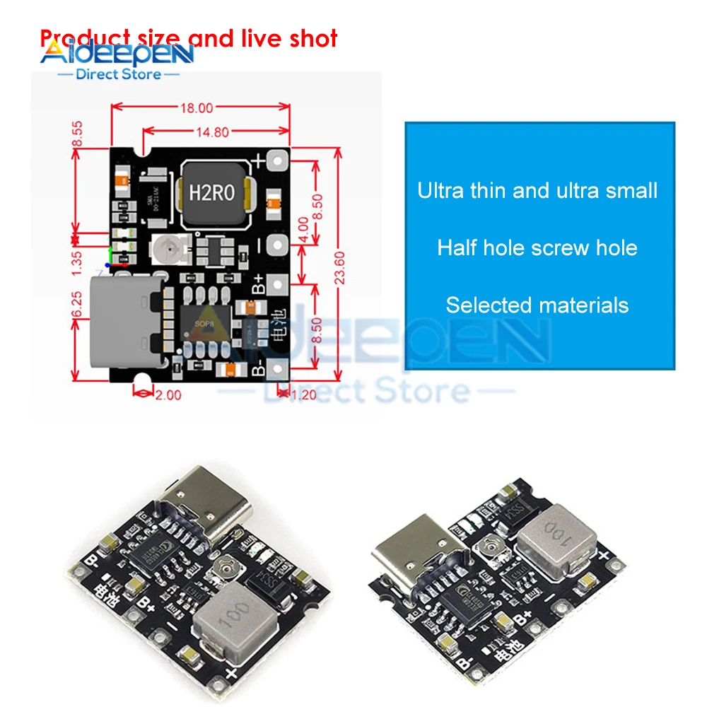 Type-C USB 5V 4.2V 2A Boost Converter Step-Up Power Module Lithium Battery Charging Protection Board For DIY Charger