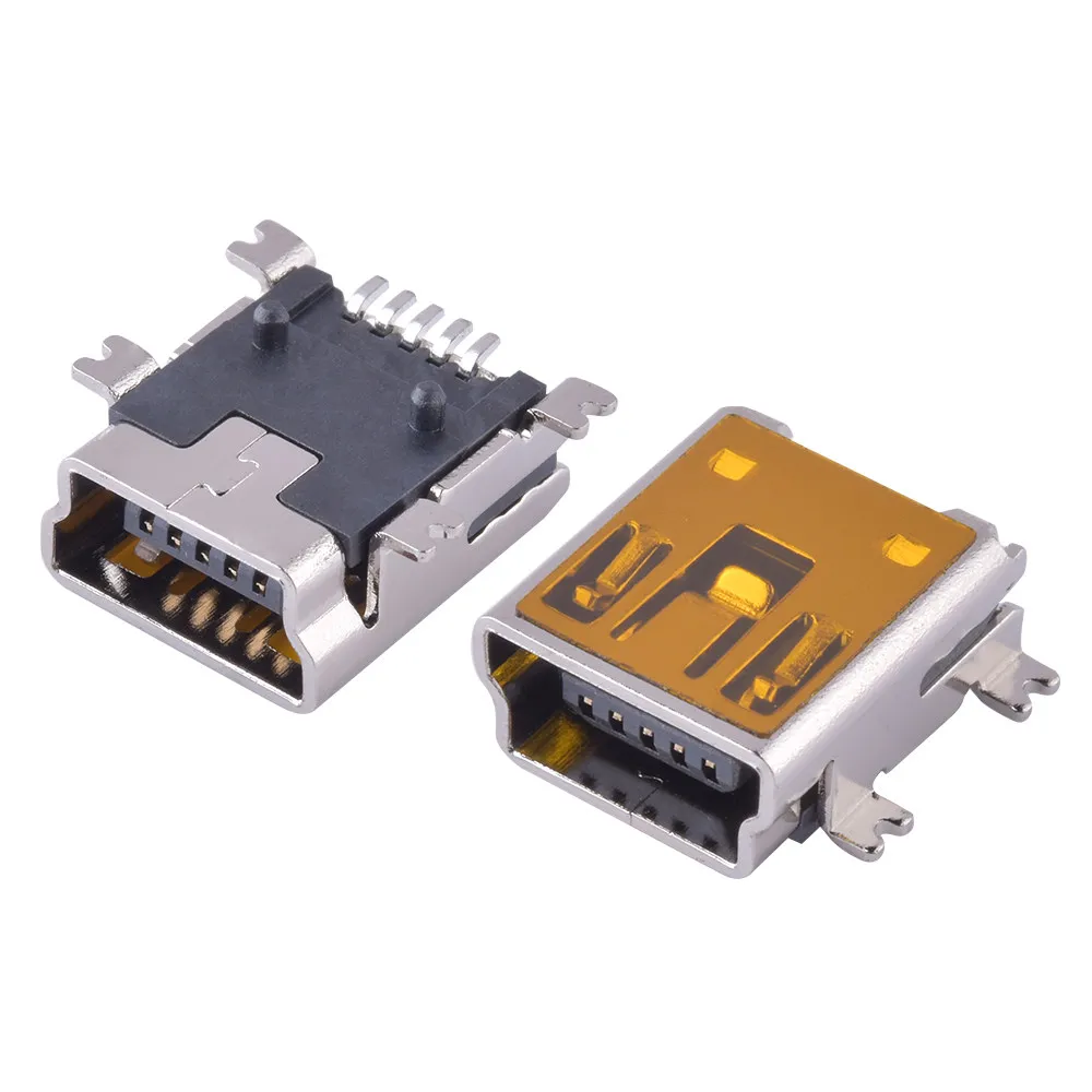 ChengHaoRan 1pcs Mini USB jack Type B Female 5 Pin SMT SMD Socket Connector charging port repair parts