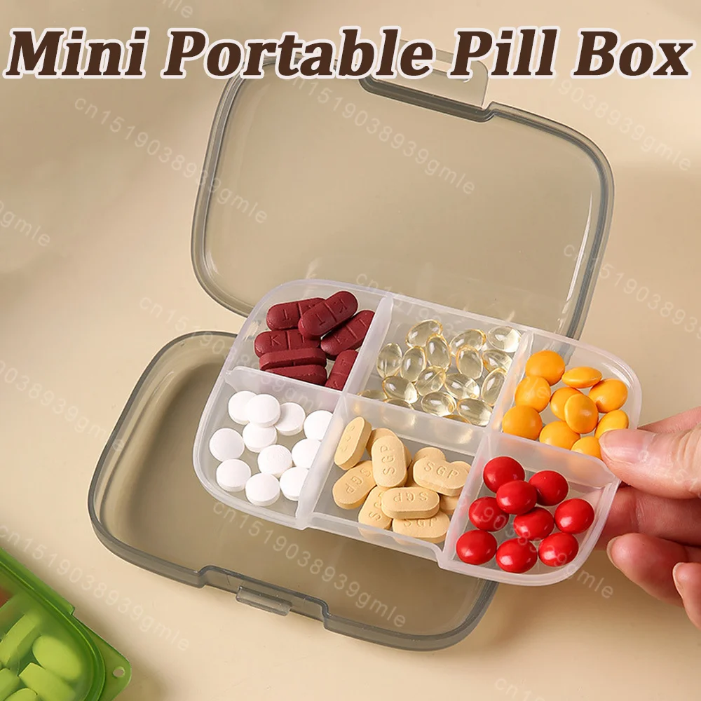 Mini Portable Pill Box Drug Storage Box Multi Grid Split Package Pills Tablets Sealed Storage Box Dispenser Pill Organizer