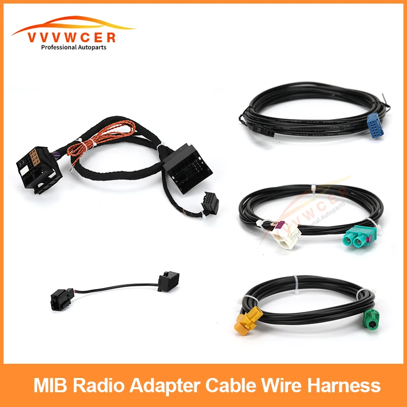 

For VW Golf 7 MK7 Passat B8 TIGUAN POLO 6C MQB Discover MIB2 STD2 ZR NAV Radio Cable Wire Harness set With 2 to 2 Cable