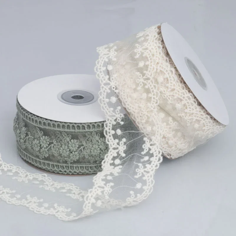 4/5CM Meters Lace Ribbons For Crafts Hollow Sewing Tulle Fabric For Bow Hair DIY Decorative Flower Embroidery Handmade Material