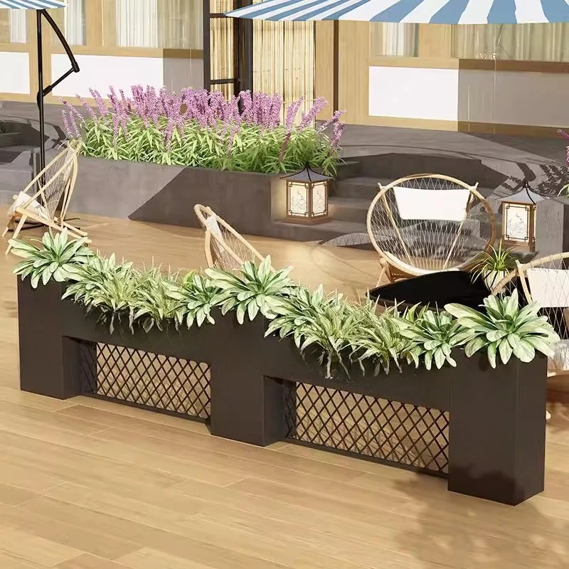 

Restaurant card seat flower stand fence partition flower box outdoor grid fence outdoor fence flower pot courtyard