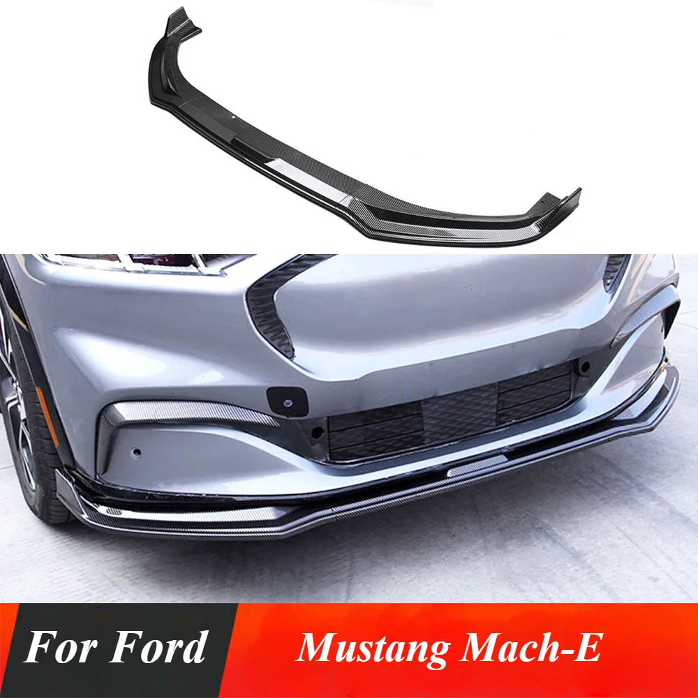 Front Bumper Lip Spoiler Splitter Diffuser Shovel Body Kit Trim PP Gloss Black Car Accessories For Ford Mustang Mach-E