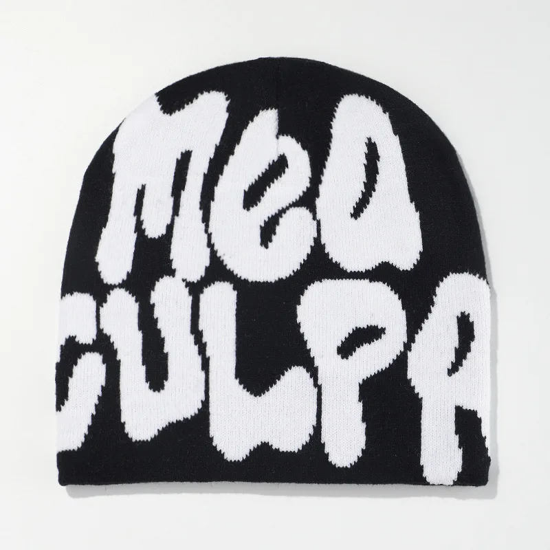 New Popular  Knitted Streetwear Westwood Beanie Jacquard Custom Beanie Y2k Acrylic Hip Hop Mea Culpa Hat Caps