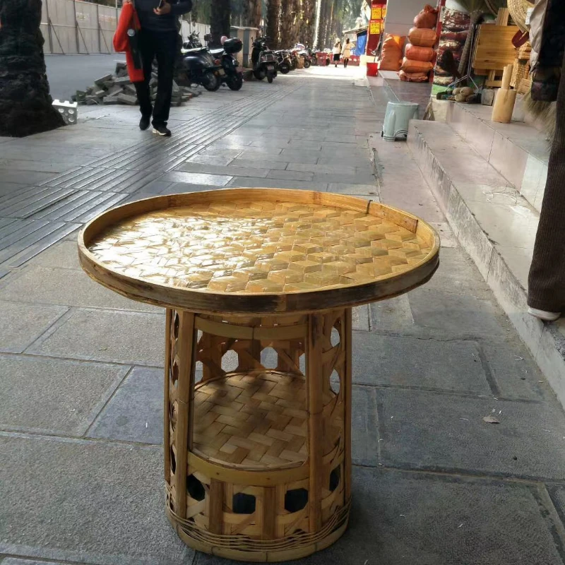 Features: exquisite dining table handicrafts, simple bamboo woven small round table, tea table home