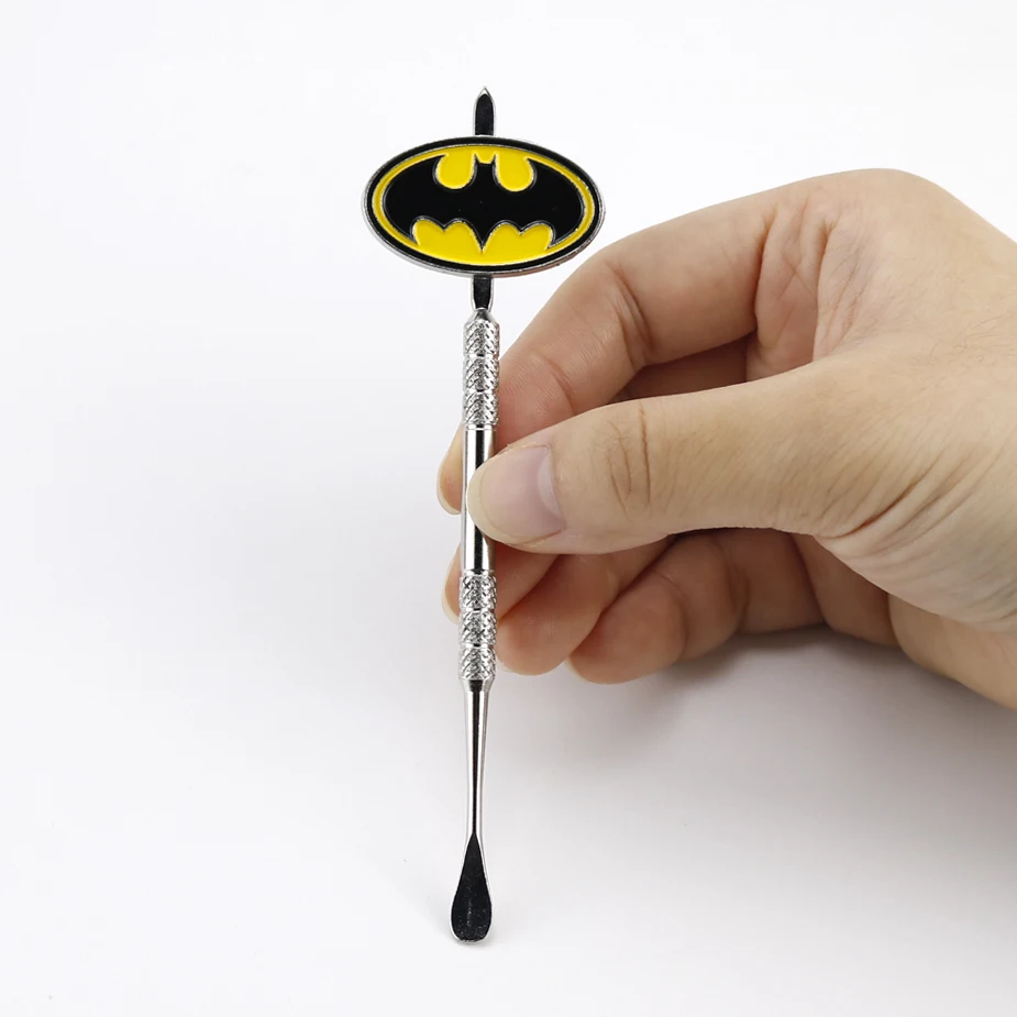 EVIL Cartoon Badge Stainless Steel Oil Burner Wax Tobacco Spoon Spatula Cleaning Stick Smoking Pipe Accessories