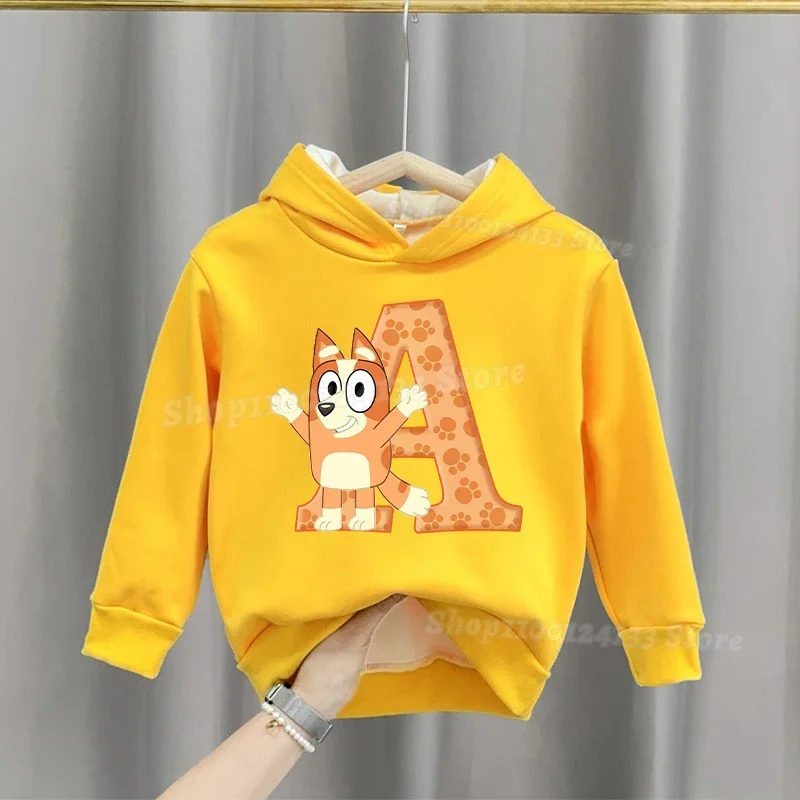

Blueye Kids Spring Thick Clothes Sweatshirt Bingo Letters A-Z Anime Printing Hoodie Pullover Girl Long Sleeve Casual Kawaii Xmas