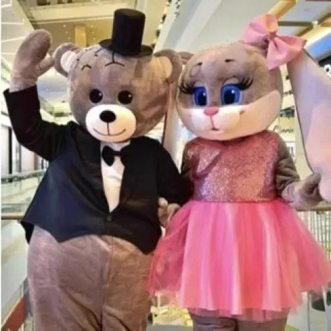 Wedding Rabbit Hot Sell Hare Mascot Teddy Bear Advertising Event Costume Fancy Dress Party Anime stage shows Adult Surprise prop