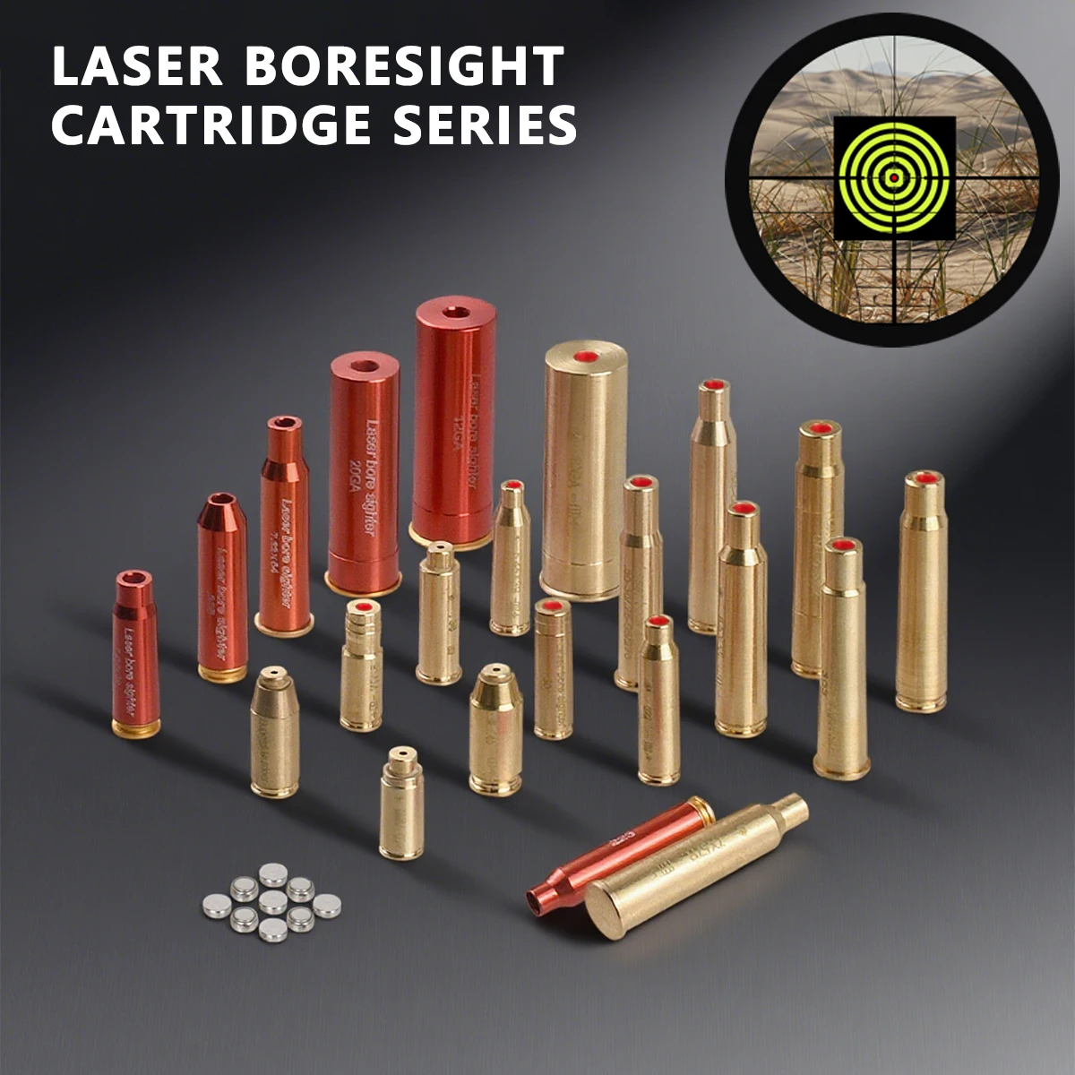 20GA 12GA 9x19mm .223 Red Laser Bore Sighter 5.45x39 7.62x54 7.62x39 for AK47 G17 G19 9mm Laser Collimator Boresighter