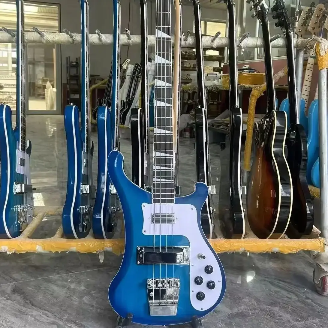 Electric Guitar, Bass Guitar, Basswood Body, Transparent Blue Color, Rosewood Fretboard, Free Shipping, Gleeson