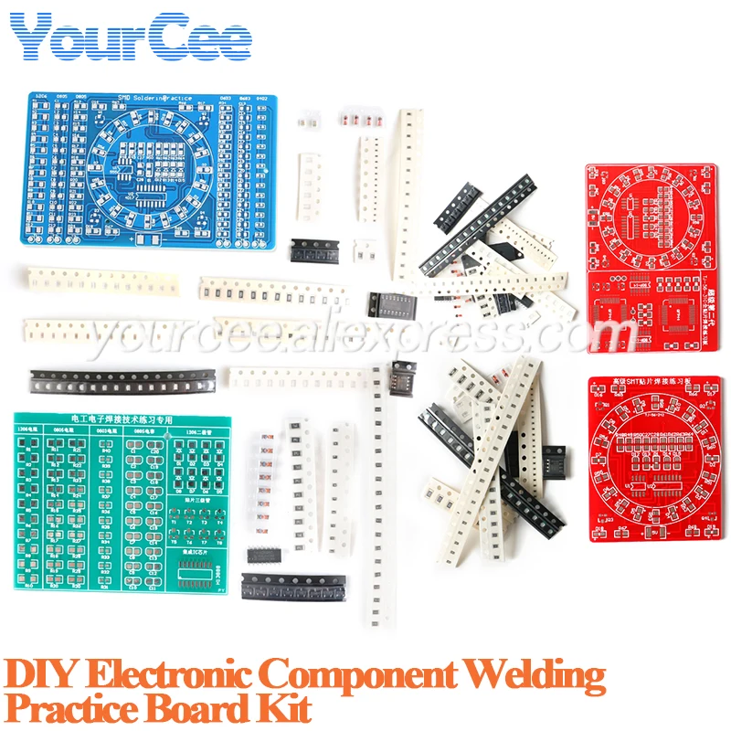 DIY SMT SMD Electronic Component Welding Practice Board PCB Soldering DIY Kit Skill Training Suit