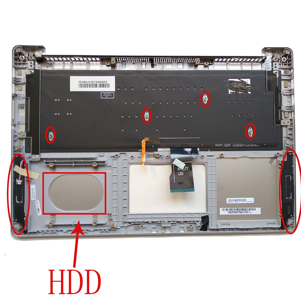 

US Backlit Laptop Keyboard for ASUS N501 UX501 UX501JW N501JW N501VW Sliver Topcase 13NB07D1AM0321 0K2000-00250000 With Palmre