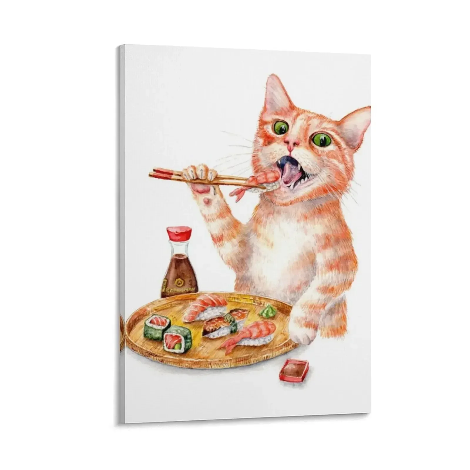 

Sushi Cat Canvas Painting art Decorative painting for bedroom home decorations and organization