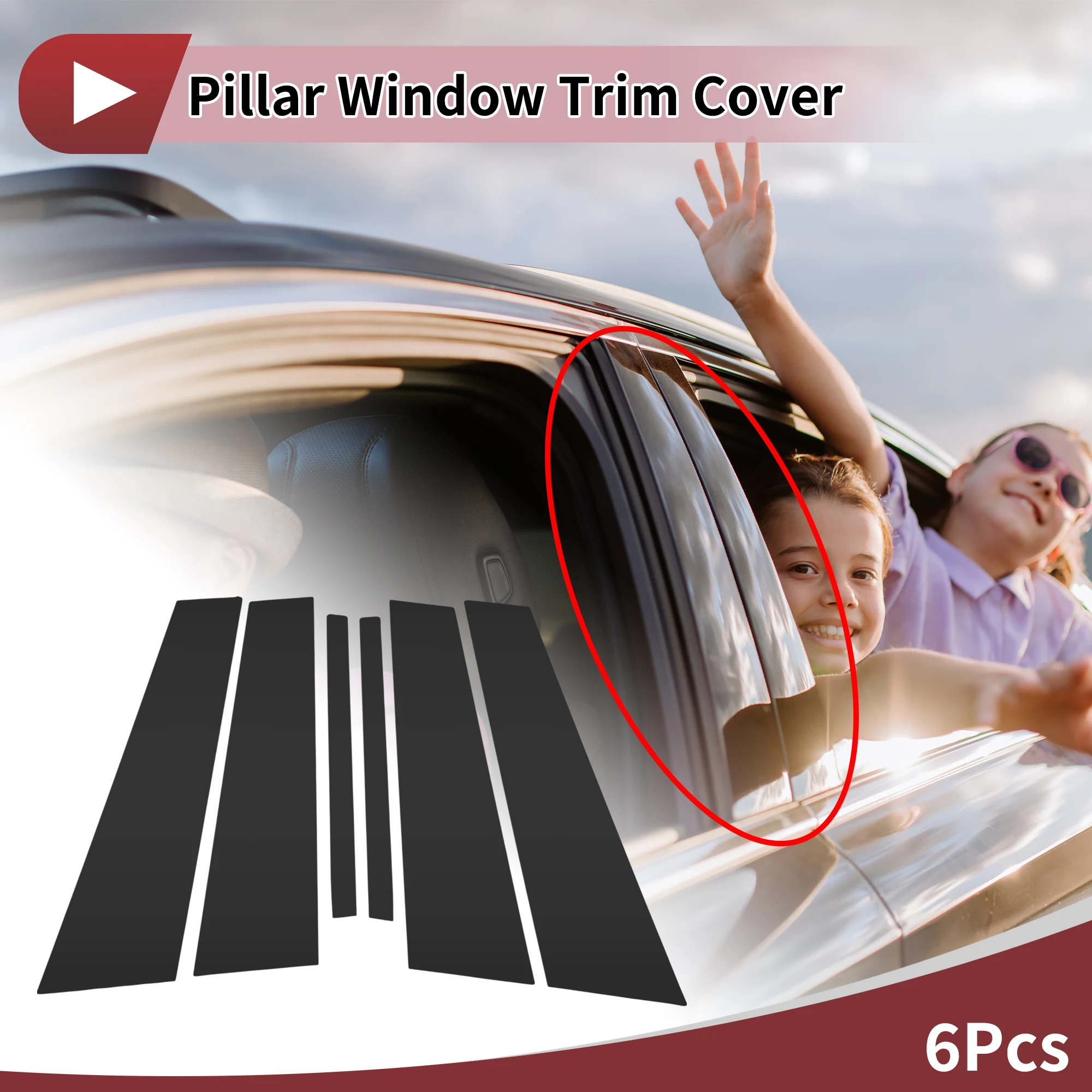 

UXCELL Door Pillar Window Trim for KIA Cadenza VG K7 Black Front Rear Left Right