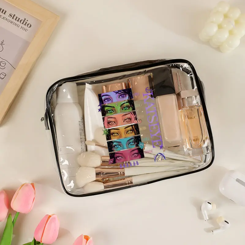 Kpop KATSEYE World Tour Women Large Capacity Pvc Waterproof Wash Bag Multi Functional Storage Bag Travel Makeup Bags Fan Gifts