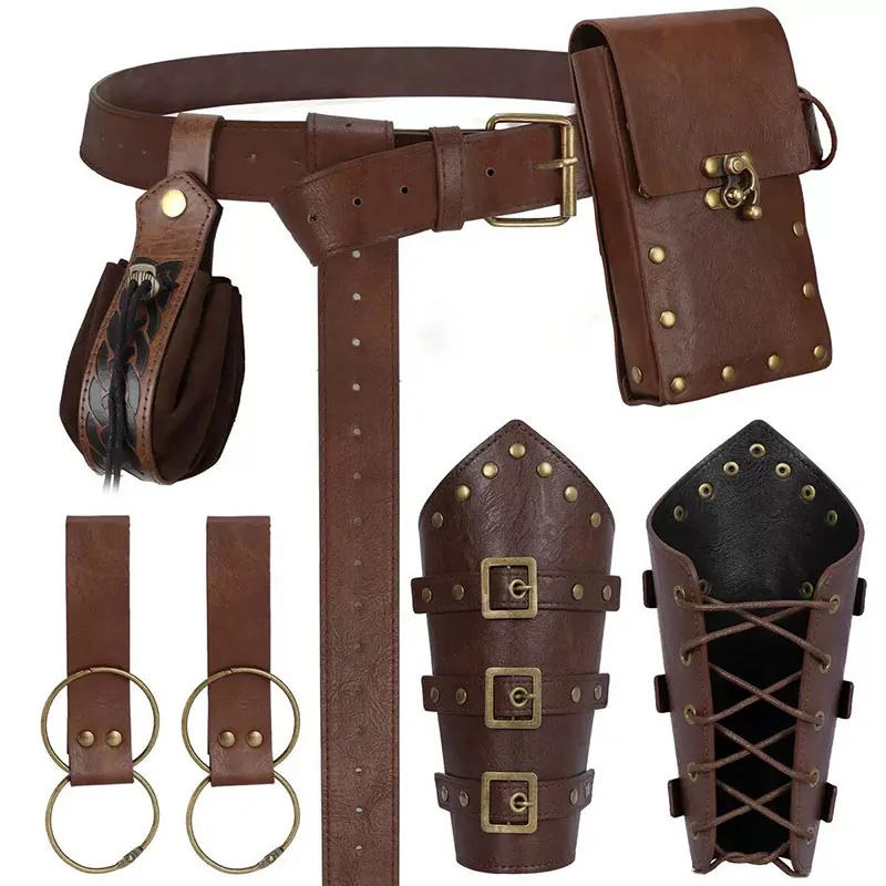 Medieval Viking Accessories Set Retro Steampunk Costume Props Halloween Cosplay LARP Party Role‑Playing Supplies For Men Women