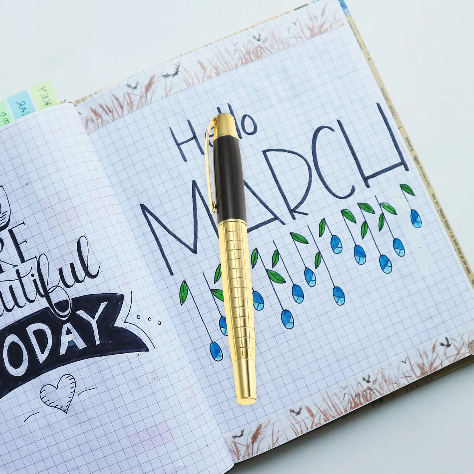 

Fine Tip Metal Gel Pen Smooth Non Scraping Writing Portable Signature Pen with Lid for School Office Home Business Gift Writing
