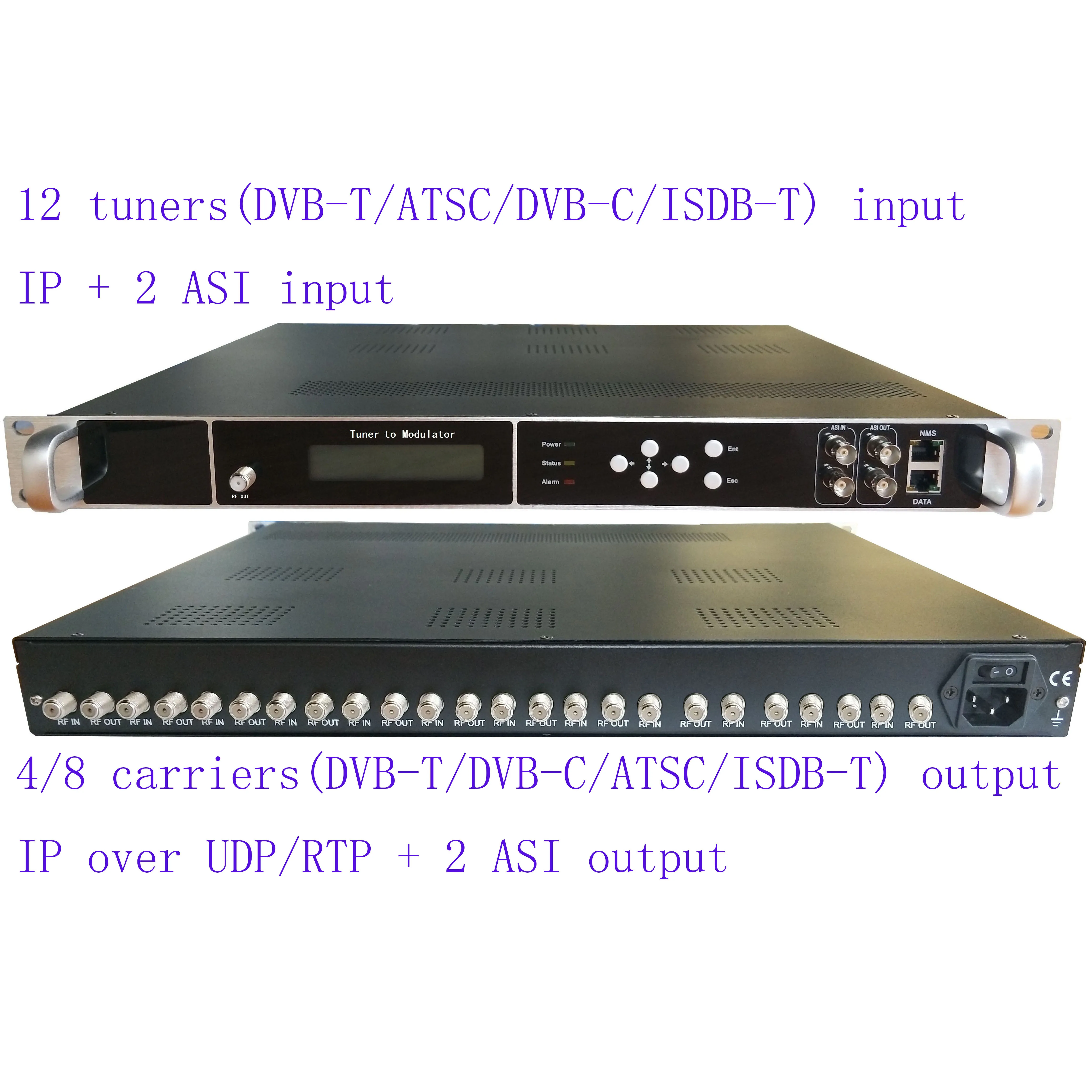 

12 way dvb-s2/S to DVB-T catv modulator, 12 way DVB-T RF tuner to DVB-T RF modulator for hotel/school/prison