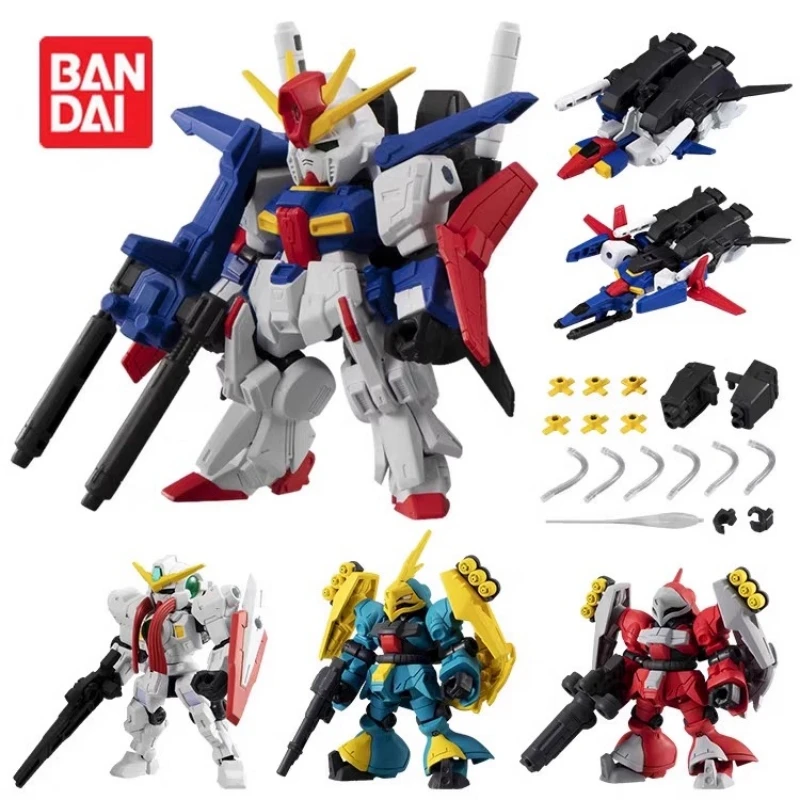 

Bandai Original 6Pcs Gashapon MSE 17 MSZ-010 ZZ GUNDAM Action Figure Assembly Model Kit Toys Collectible Gifts For Children