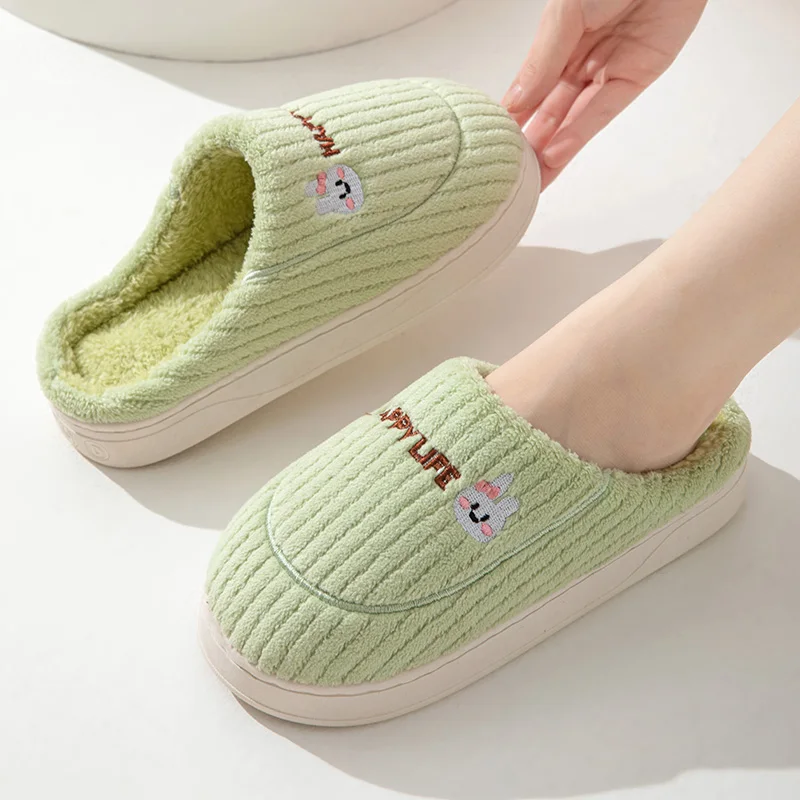 Cotton slippers for women, winter new style, indoor living, warm home, woolen slippers for men, autumn and winter