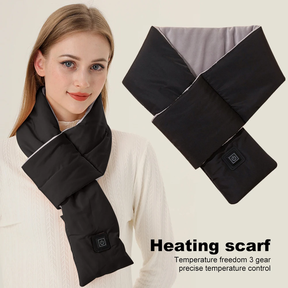 Electric USB Heated Scarf Neck Heating Pad 3 Temperature Adjustable Heated Neck Warmer Heating Neck Wrap for Outdoor Travel