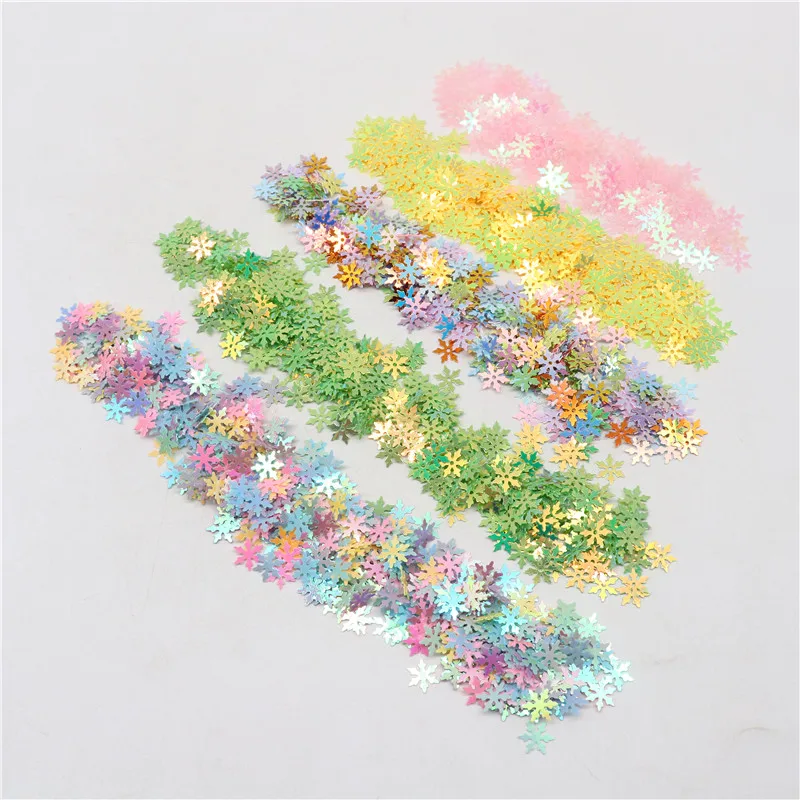 9mm Snowflake Sequins Pvc Flower Sequin Paillettes Christmas Party Decor DIY Craft Handmade Accessories 20g